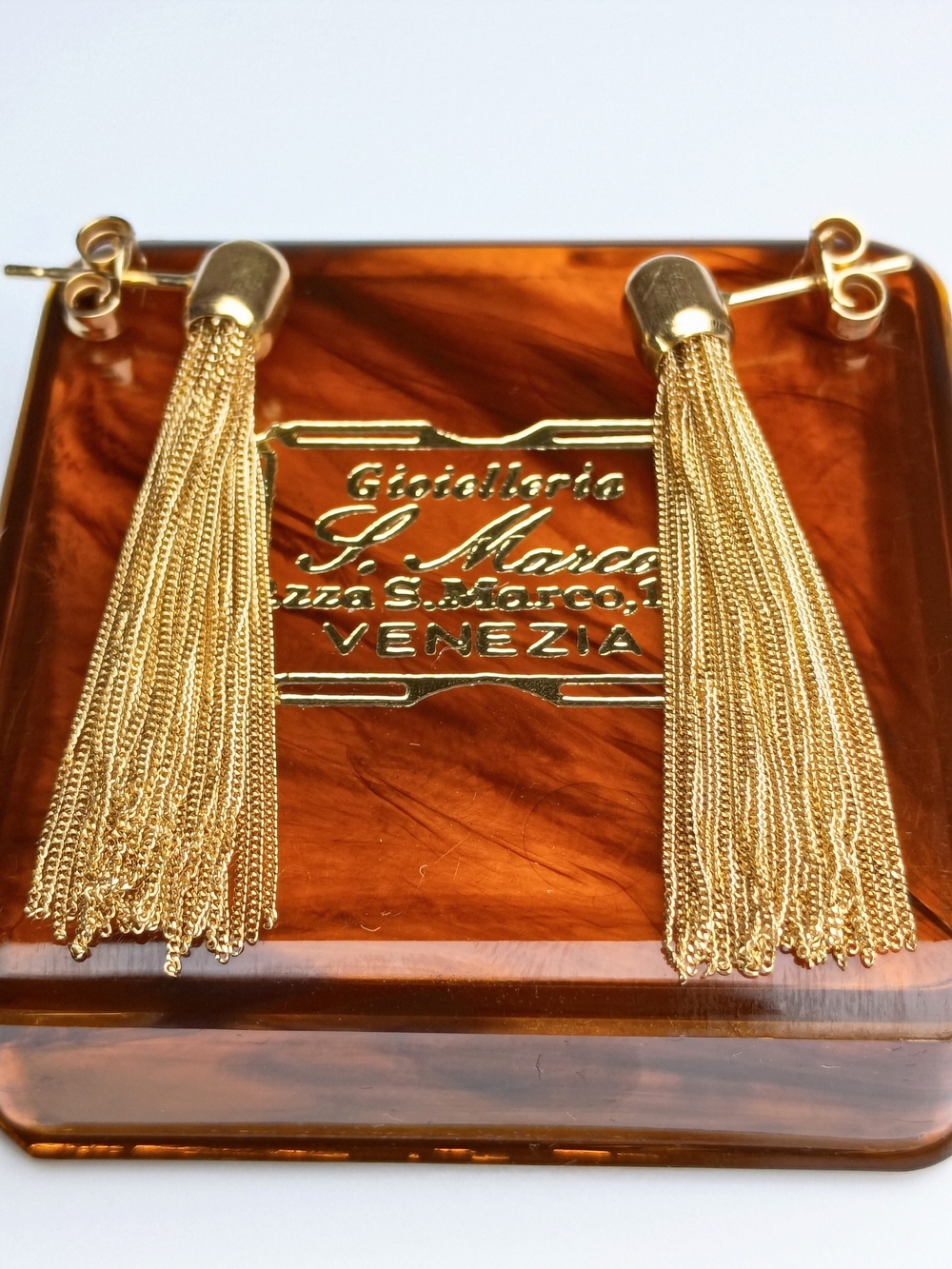Vintage 18K Yellow Gold Dangle Earrings Double Drop 1.5 Inch 4 Grams Italy 750